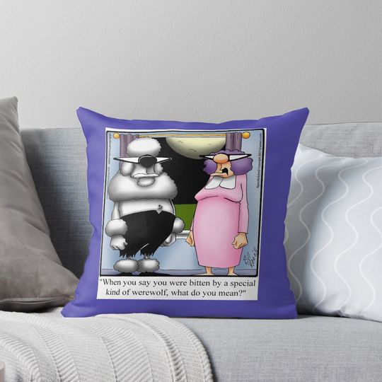 Funny Spectickles Halloween Werewolf Werepoodle Humor Pillow