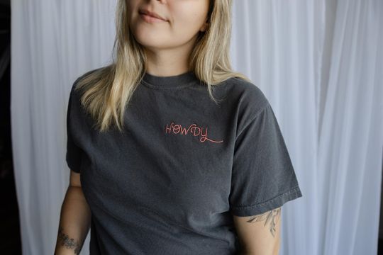 Embroidered Comfort Color Howdy T-Shirt - Country Western Shirt - Women's Southern Style T-Shirt