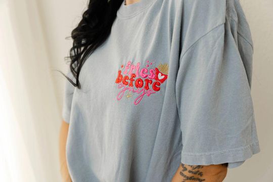Embroidered Fries Before Guys Short Sleeve T-Shirt - Valentines Shirt