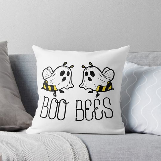 Boo Bees Ghosts Funny Halloween Pillow