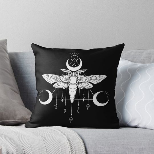 Butterfly Night Moth Butterfly Silhouette Funny Halloween Pillow