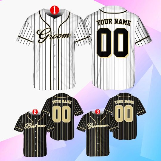 Personalized Groom and Groomsmen Baseball Jersey for Weddings and Bachelor Parties