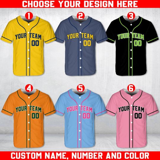 Customized Team Name and Number Baseball Jersey for Fans
