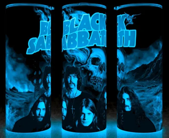 Glow in the Dark Black Sabbath Ozzy Osbourne Metal Cup Mug Tumbler