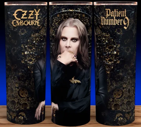Ozzy Patient Number 9 Rock N Roll Black Metal Icon Cup Mug Tumbler
