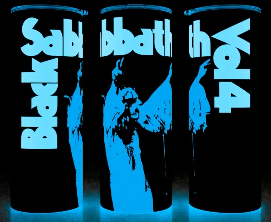 Glow in the Dark Black Sabbath Vol 4 Ozzy Osbourne Metal Cup Mug Tumbler