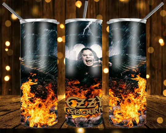 Ozzy Osburne Skinny Tumbler | Sublimation Tumbler | TRIBUTE TO OZZY