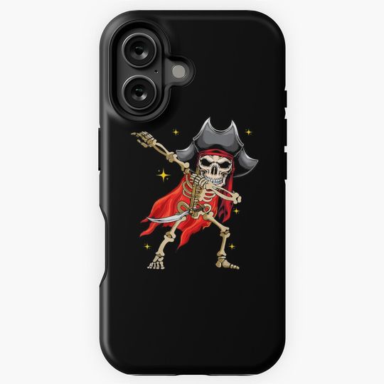 Dabbing Skeleton Pirate Halloween Kids Jolly Roger iPhone Case