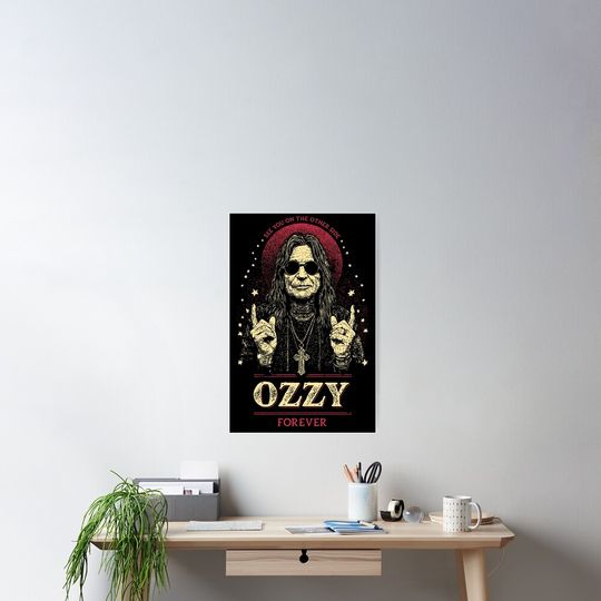 Ozzy Osbourne Black T-shirt Poster