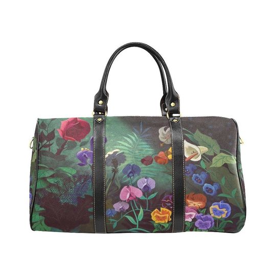 Alice in Wonderland Flowers Travel Bag | Alice In Wonderland Travel Bag | Alice in Wonderland Duffel Bag | Disney Duffel Bag | Duffel Bag