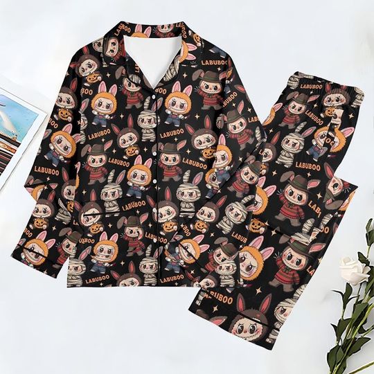 Labubu Halloween Pajama Set, Lovely Monster Labubu Pajama Set