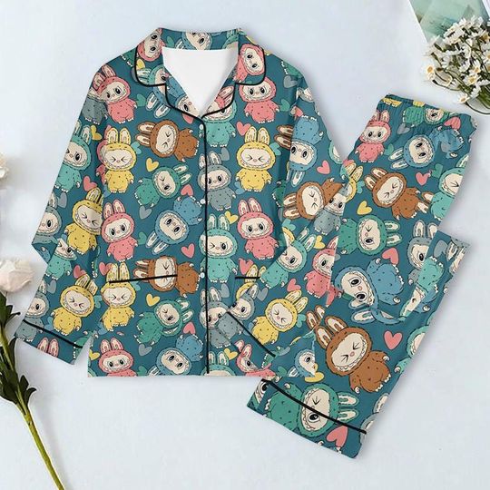 Labubu Pajama Set, Monster Labubu Pajama Set, Labubu Clothes, Labubu Pajamas