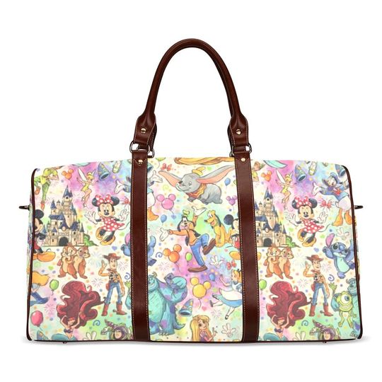 Rainbow Disney Character Collage - Disney Trip Bag - Disney Parks - Disney Travel Bag