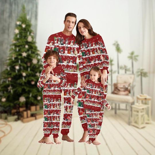 Christmas French Bulldog Family Pajamas, Dog Lover  Matching Pajamas Set