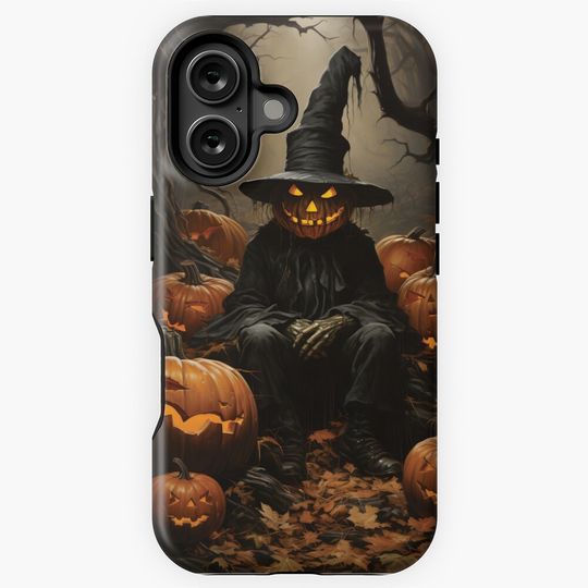 Spooky Halloween Pumpkin Poster - Creepy Wall Art for Halloween Lovers iPhone Case