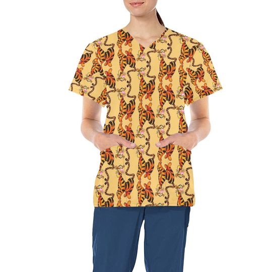 Tigger Scrub Top | Tigger Scrubs | Pooh Scrub Top | Disney Scrub Top | Disney Nurse Scrub Top | Disney Nurse | Disney Scrubs