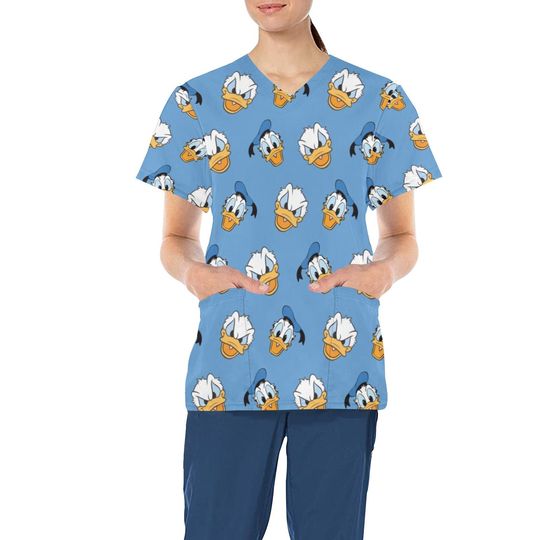 Donald Duck Scrub Top | Donald Duck Scrubs | Disney Scrub Top | Disney Nurse Scrub Top | Disney Scrubs | Nurse Gift | Disney Nurse Gift