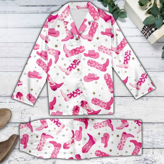 Pinky Rodeo Cowgirl Pajamas Set, Cowgirl Western Loungewear