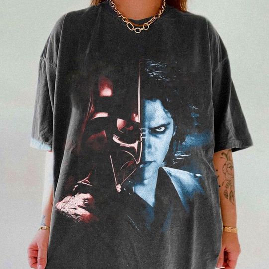 Retro Vader Anakin Skywalker Half Face Shirt, Anakin Skywalker Shirt, Jedi Sith Graphic Tee, Darth Vader Shirt, Star Wars Shirt, Jedi Tshirt
