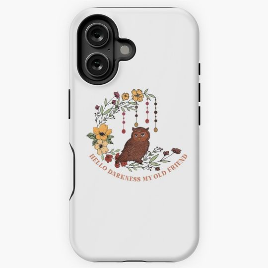 Hello Darkness My Old Friend Funny Owl Halloween iPhone Case