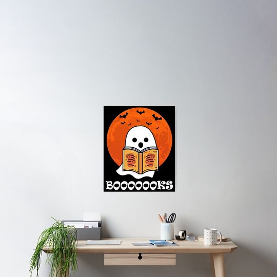 Booooooks Boo Read Books Halloween Funny Reader Poster