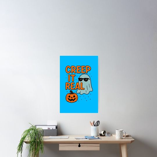 Creep It Real Funny Halloween Ghost Design Poster