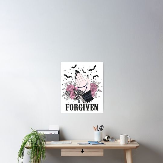 Forgiven Flower Funny Witch Halloween Poster