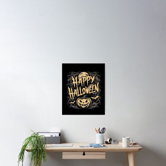 Happy Halloween Pumpkin for men women kid Halloween Poster