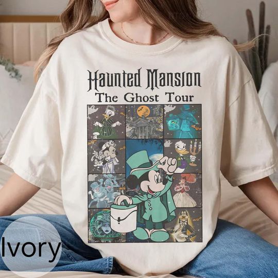 Retro Haunted Mansion The Ghost Tour Disney Halloween Shirt, Mickey and Friends Hitchhiking Ghosts, WDW Disneyland Welcome Foolish Mortal