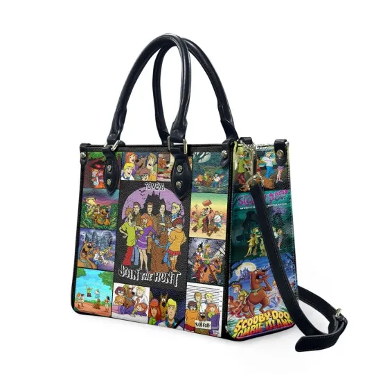 Scooby-Doo Personalized Leather Handbag, Custom Cartoon Shoulder Bag, Fan Gift