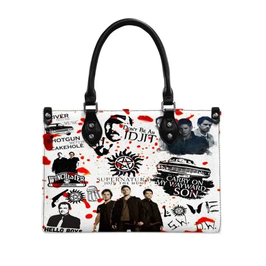 Supernatural Leather Handbag, TV Show Lover Women's Shoulder Bag, Fan Gift