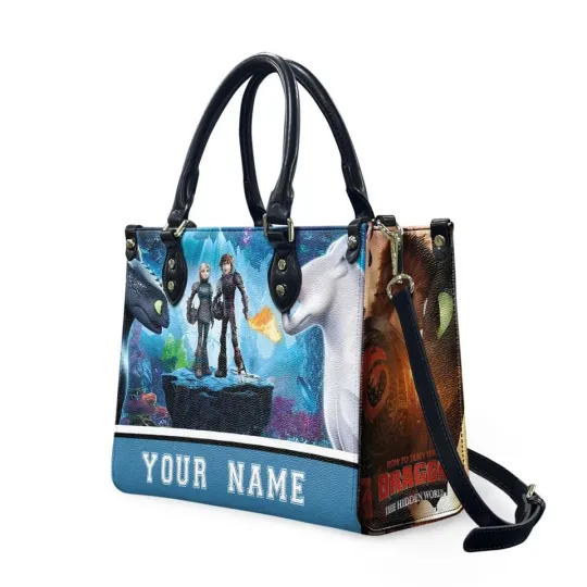 Personalized How to Train Your Dragon Leather Handbag, Movie Fan Gift
