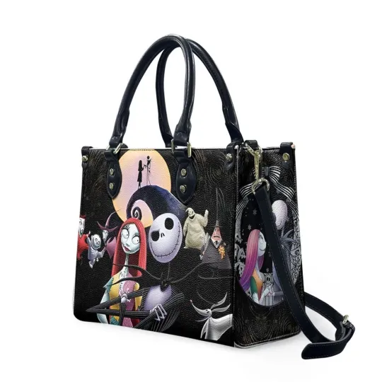 Nightmare Before Christmas Leather Handbag, Horror Halloween Women's Bag Gift
