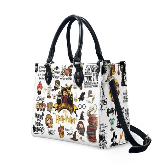 Personalized Harry Potter Chibi Leather Handbag, Hogwarts Letter Fan Gift