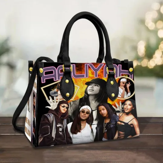 Aaliyah Leather Handbag, Stylish Women's Shoulder Bag, R&B Music Lover Gift