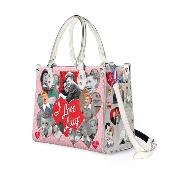 I Love Lucy Vintage Leather Handbag, Retro TV Show Women's Shoulder Bag, Gift