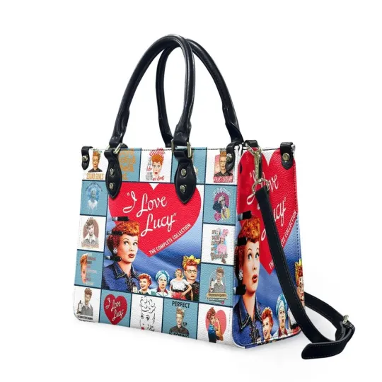 I Love Lucy Leather Handbag, Retro TV Show Women's Shoulder Bag, Fan Gift
