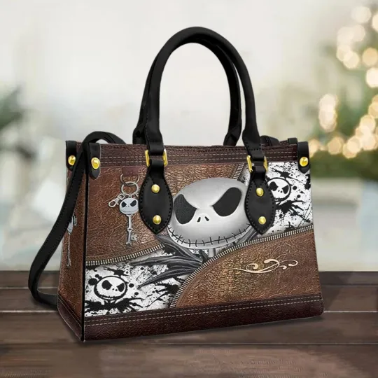 The Nightmare Before Christmas Leather Handbag, Horror Halloween Women's Bag Gif