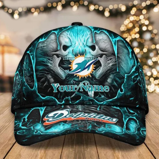 Miami Dolphins Classic Cap, Custom Name Hats For Fans Classic Cap