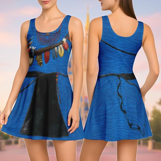 Neytiri Avatar 3 Costume Skater Dress, Pandora Cosplay Dress, Navi Inspired Outfit, Halloween Costume Dress, Movie Theme Skater Dress