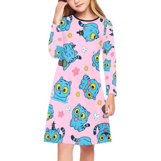 KPOP Demon Hunters Girls' Long Sleeve Dress