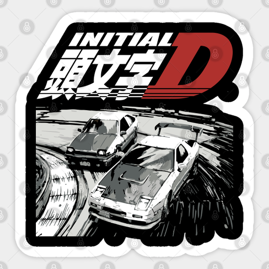 AE86 Corolla vs FC RX-7 Tandem Drifting Racing - Initial D - Sticker