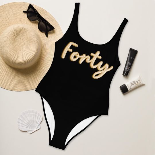 Womens 40th Birthday Swimsuit, Perfect For Beach Or Pool Celebration