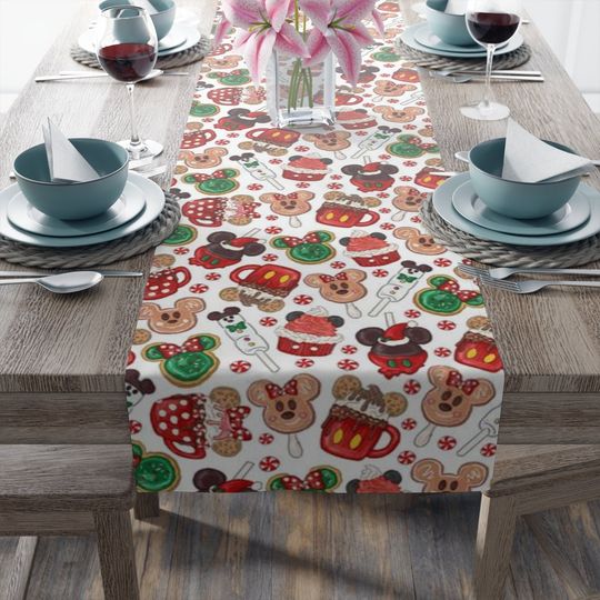 Disney Christmas Treats Table Runner – Holiday Table Decor - Mickey Mouse