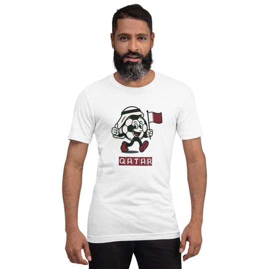 Qatar Football T-Shirt: Vintage Mascot, FIFA World Cup 2026 Support
