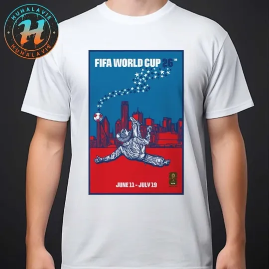 FIFA World Cup 2026 Dallas Poster By Matt Cliff June 11-July 19 T-Shirt