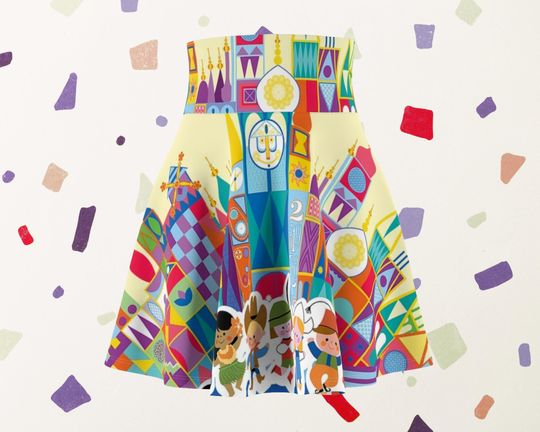 Its A Small World Running Skirt: Women's Disney-Themed Skater Skirt
