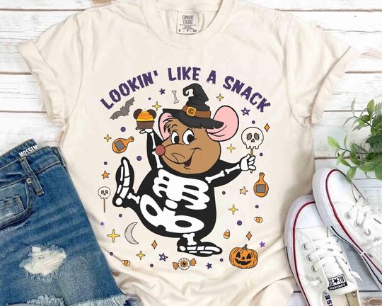 Gus Gus Mouse Skeleton Halloween T-Shirt Disney Mickey Magic Kingdom Trip