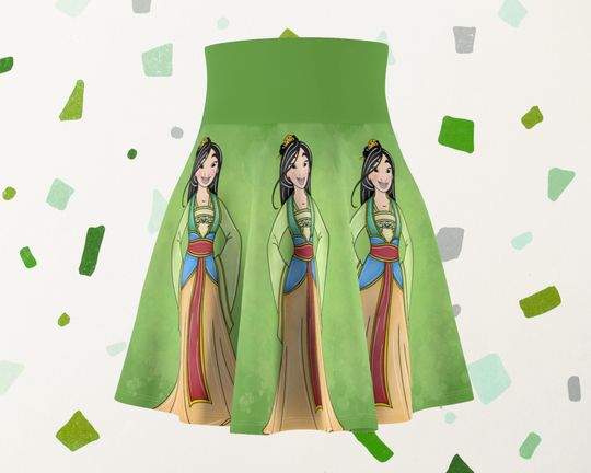 Mulan Inspired Running Skirt: Women's Magical Themed Skater Skirt
