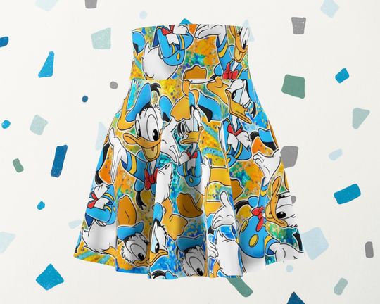 Donald Duck Running Skirt: Women's Disney-Themed Skater Skirt